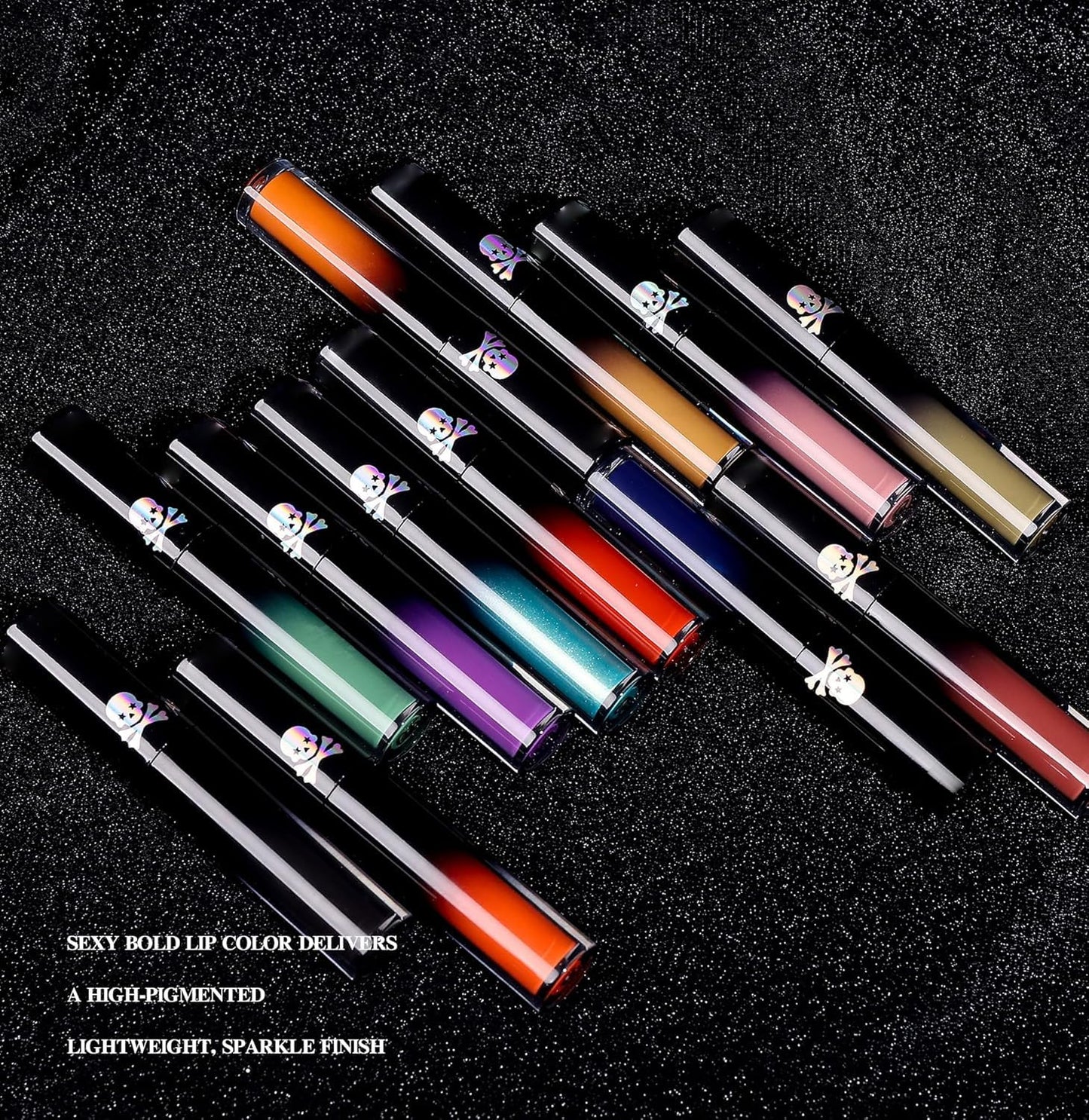 Lip Gloss Gothic Style Lipstick Matte Color Lip Glaze Non-Stick Cup Lip Tint Long Lasting High Pigment Lip Stain Non-Smudge Non Fade Lip Glaze for Daily Halloween Festival Lip Makeup (12#)