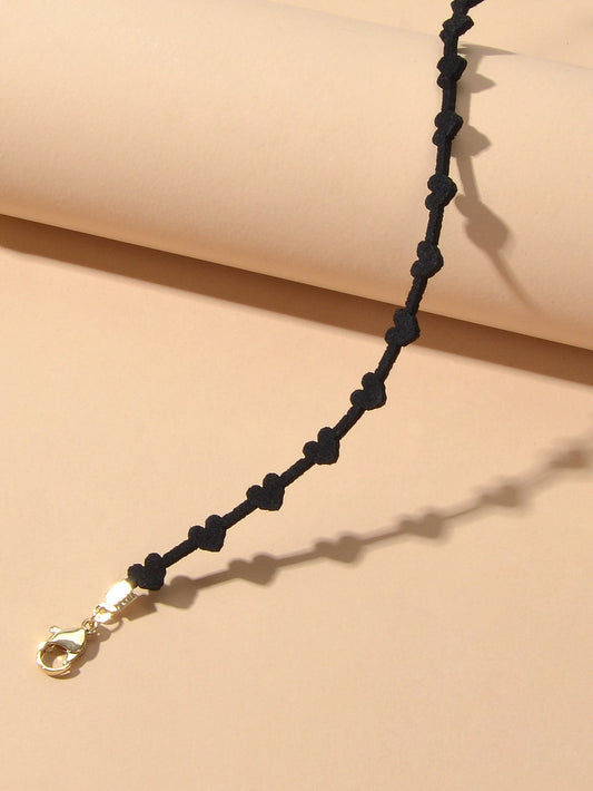 Black Heart Choker Tattoos Necklace Gothic Grunge Collar Retro Punk Jewellery