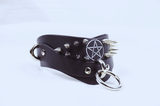 Pentagram BDSM Collar – Gothic Spiked Posture Submissive Choker