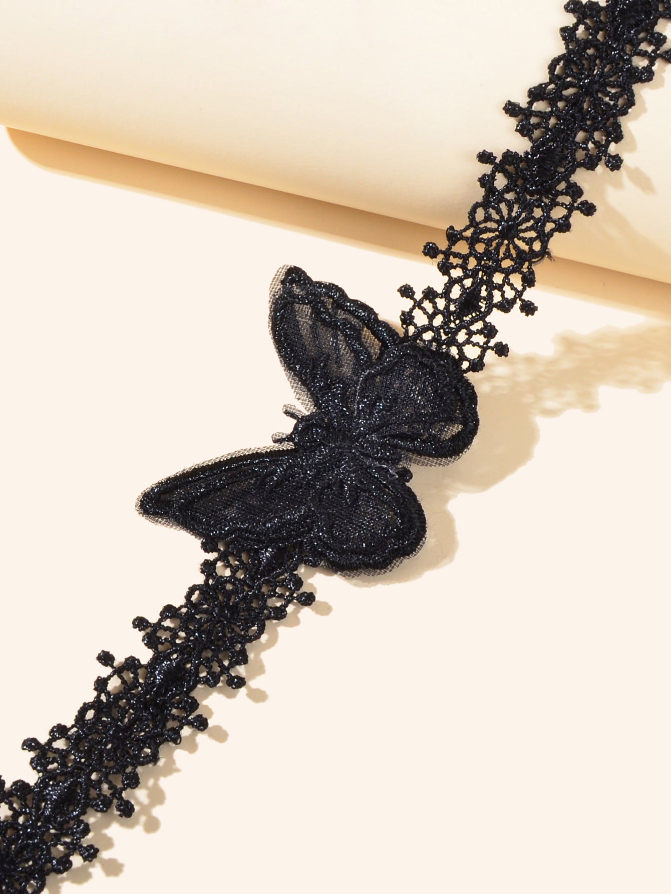 Retro Gothic Punk Black Lace Butterfly Tattoo Choker Costume Necklace Collar