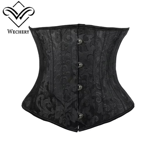 Underbust White Black Corset Woman Belt plus Size Top Short Steel Boned Girdles Slimming Waist Shapers Gothic Clothing Bodice