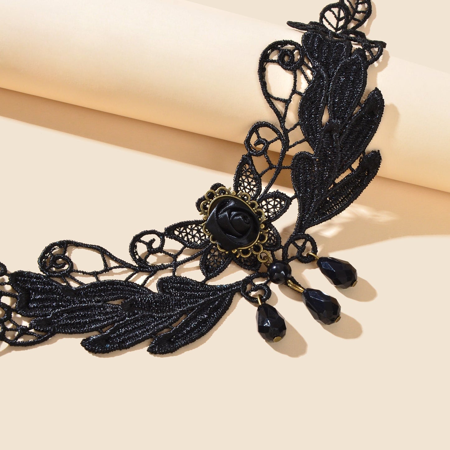 Gothic Black Hollow Tattoo Lace Choker Leaf Flower Collar Necklace Party Cosplay Jewelry