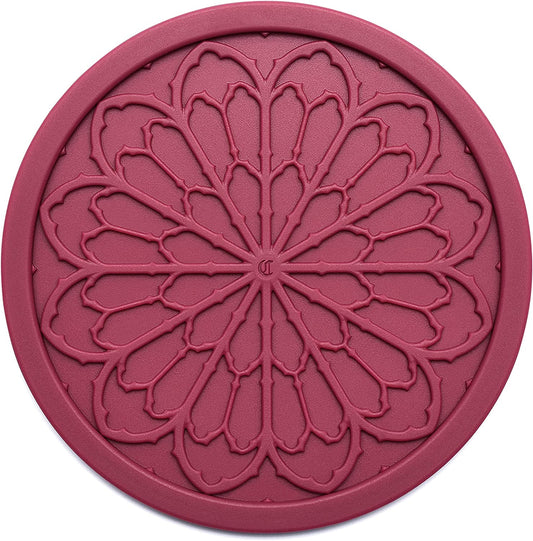 Silicone Coasters for Drinks - 6 Pack 4" Drink Coasters for Aesthetic Room Decor - Goth Accessories for Kitchen Gadgets by (Purple)