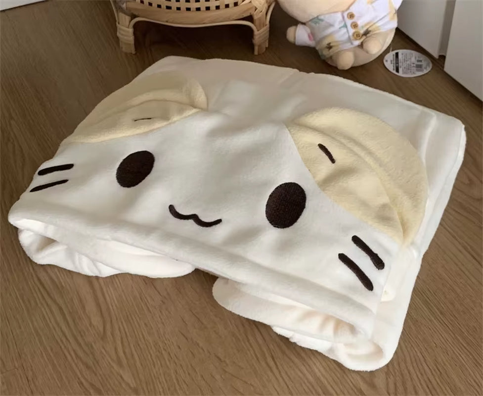Masyumaro Fluffy Fuwa Nyanko Cat Zip up Hoodies Fleece Outerwears Tops Anime Cute Kawaii Winter Cloth Teen Girl Women Clothing