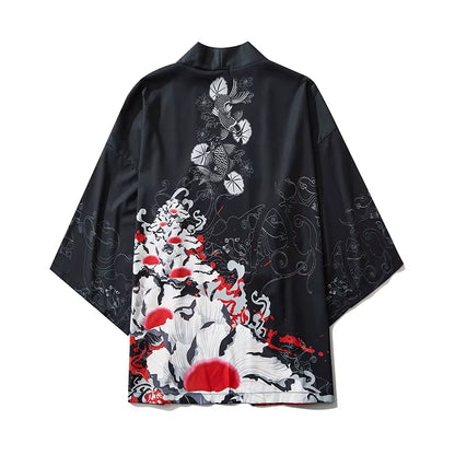 Traditional Japanese Samurai Cat Kimonos Cardigan Robe Men 2021 Summer Women Yukata Haori Casual Cosplay Anime Clothing