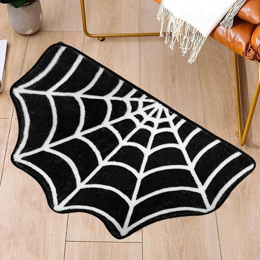 Spider Web Bath Mat 19.7 X 31.5 in Large Spider Web Rugs for Bedroom Gothic Home Decor Witchy Horror Goth Room Rugs Machine Washable Non-Slip Area Rugs for Front Door Kitchen