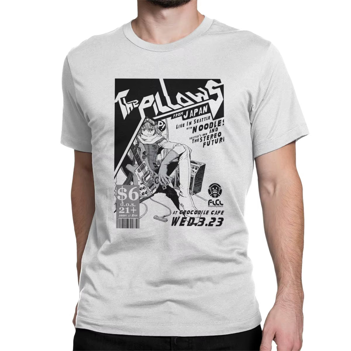 Flcl the Pillows Live Men'S T Shirt Japanese Anime Clothing Fooly Cooly Short Sleeve O Neck T-Shirt Cotton plus Size Clothing