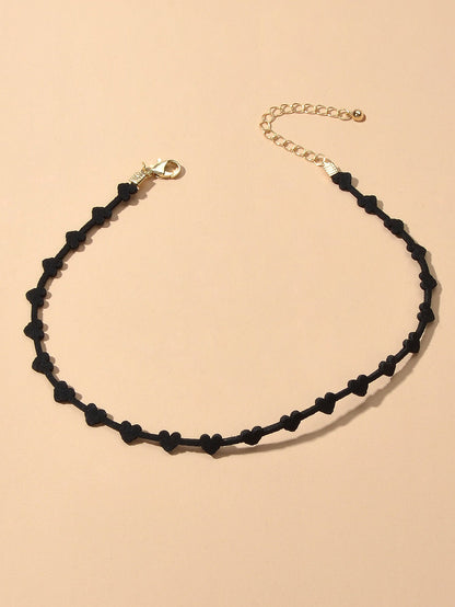 Black Heart Choker Tattoos Necklace Gothic Grunge Collar Retro Punk Jewellery