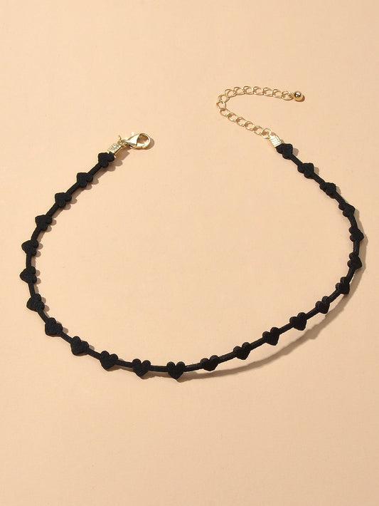 Black Heart Choker Tattoos Necklace Gothic Grunge Collar Retro Punk Jewellery