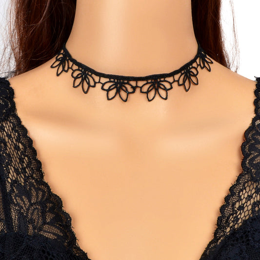 Hollow Flower Lace Choker Necklace Vintage Tattoo Gothic Lolita Clavicle Collar