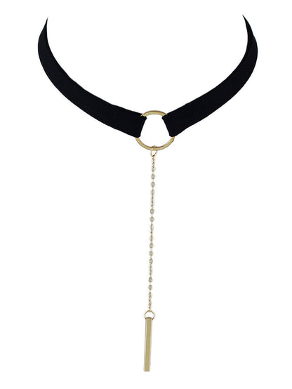 Gothic Punk 90s Black Leather Choker Bar Tattoo Choker Necklace Grunge Collar