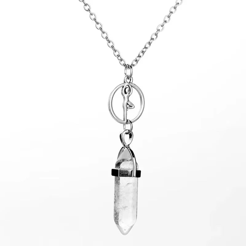 Natural Stone Reiki Chakra Protection Pendant Necklace Wicca Witchy Witch Pagan Esoteric Divination Gothic Women Jewelry Gift