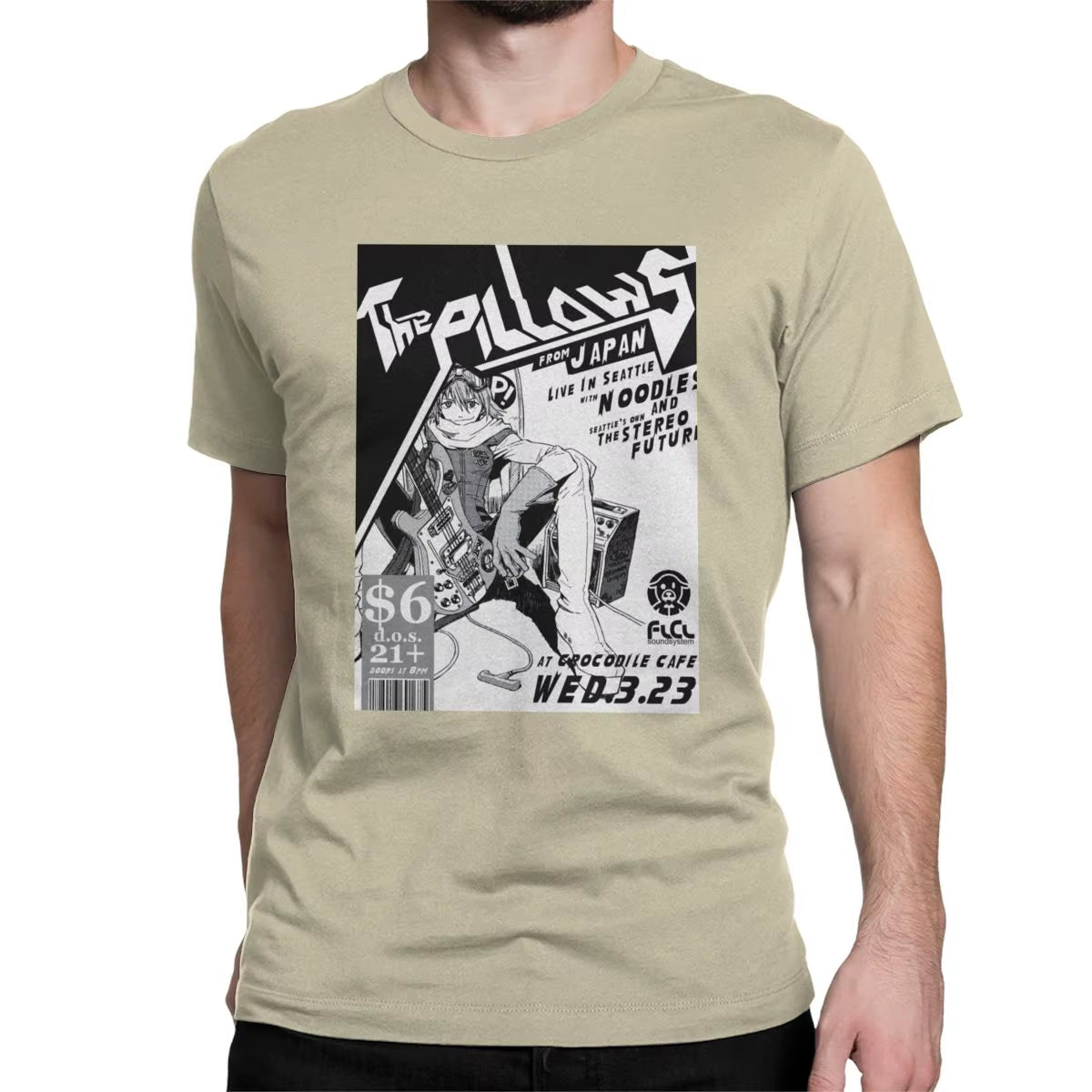 Flcl the Pillows Live Men'S T Shirt Japanese Anime Clothing Fooly Cooly Short Sleeve O Neck T-Shirt Cotton plus Size Clothing