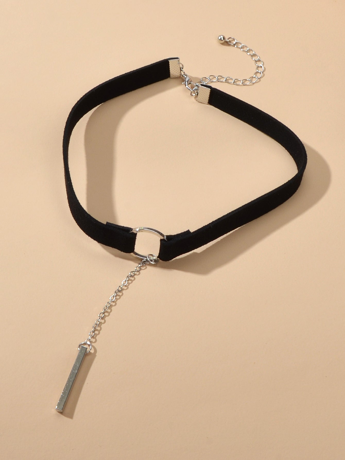 Gothic Punk 90s Black Leather Choker Bar Tattoo Choker Necklace Grunge Collar