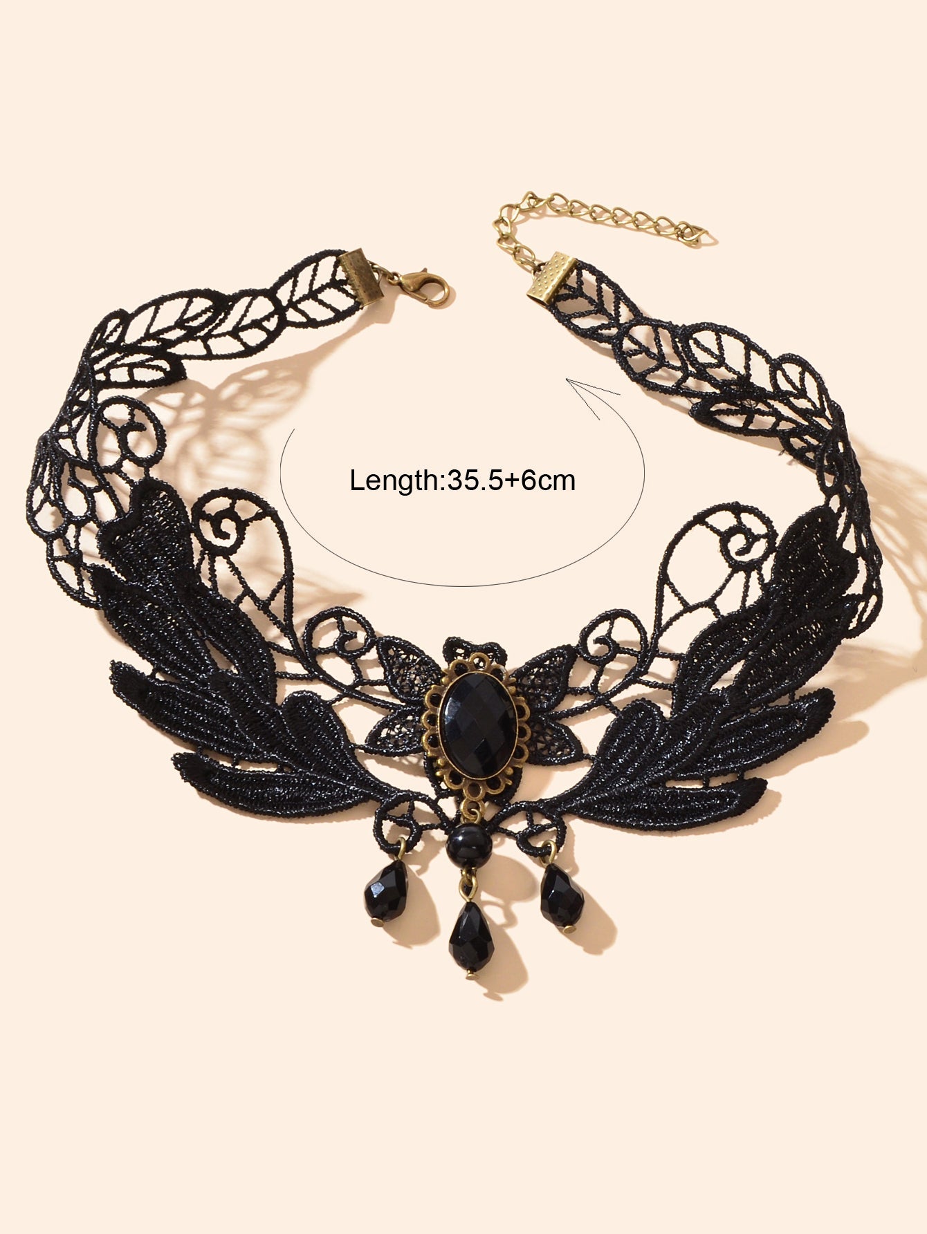 Black Hollow Collar Gothic Leaf Tattoo Lace Choker Costume Party Vintage Jewelry