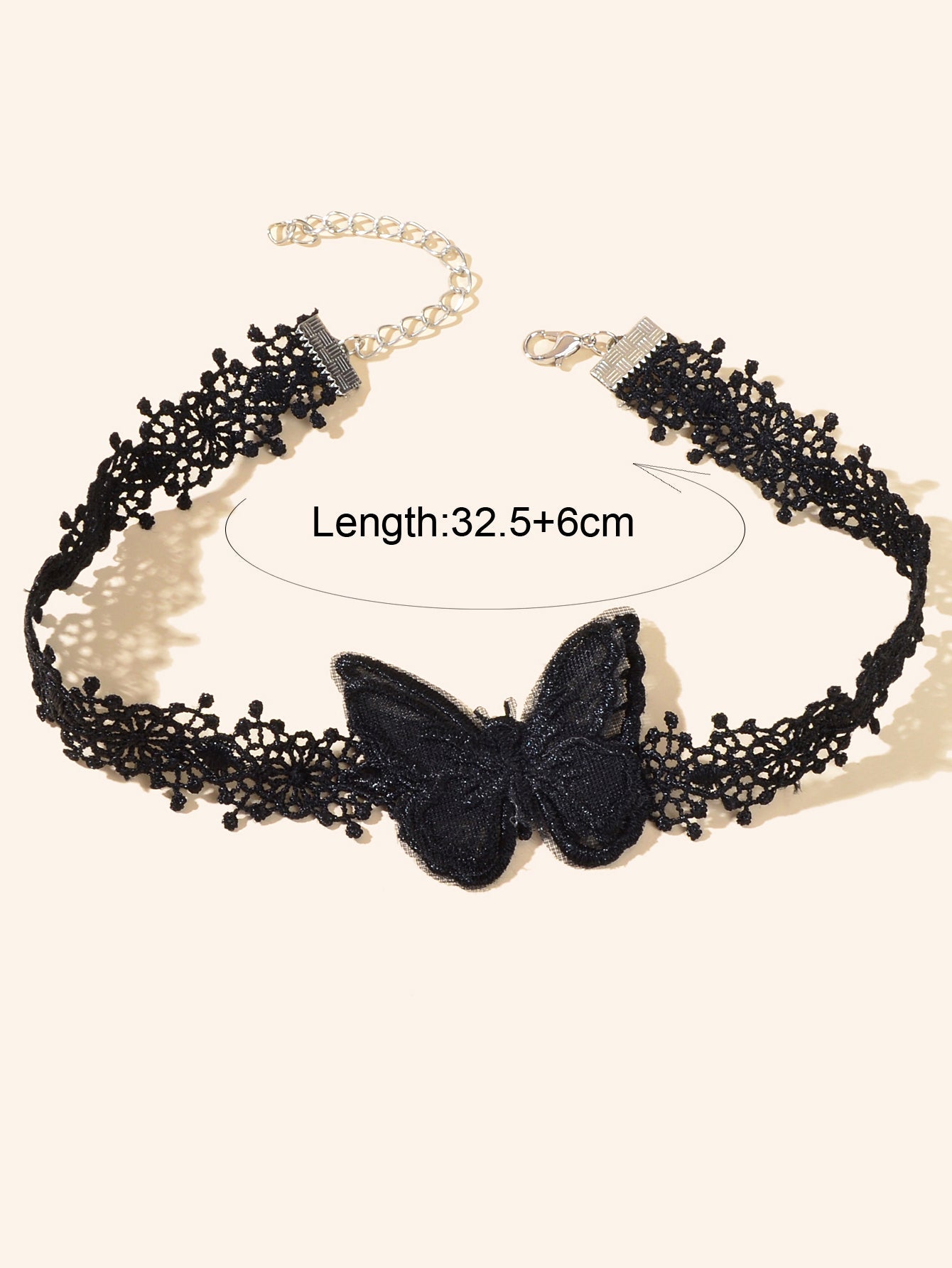 Retro Gothic Punk Black Lace Butterfly Tattoo Choker Costume Necklace Collar