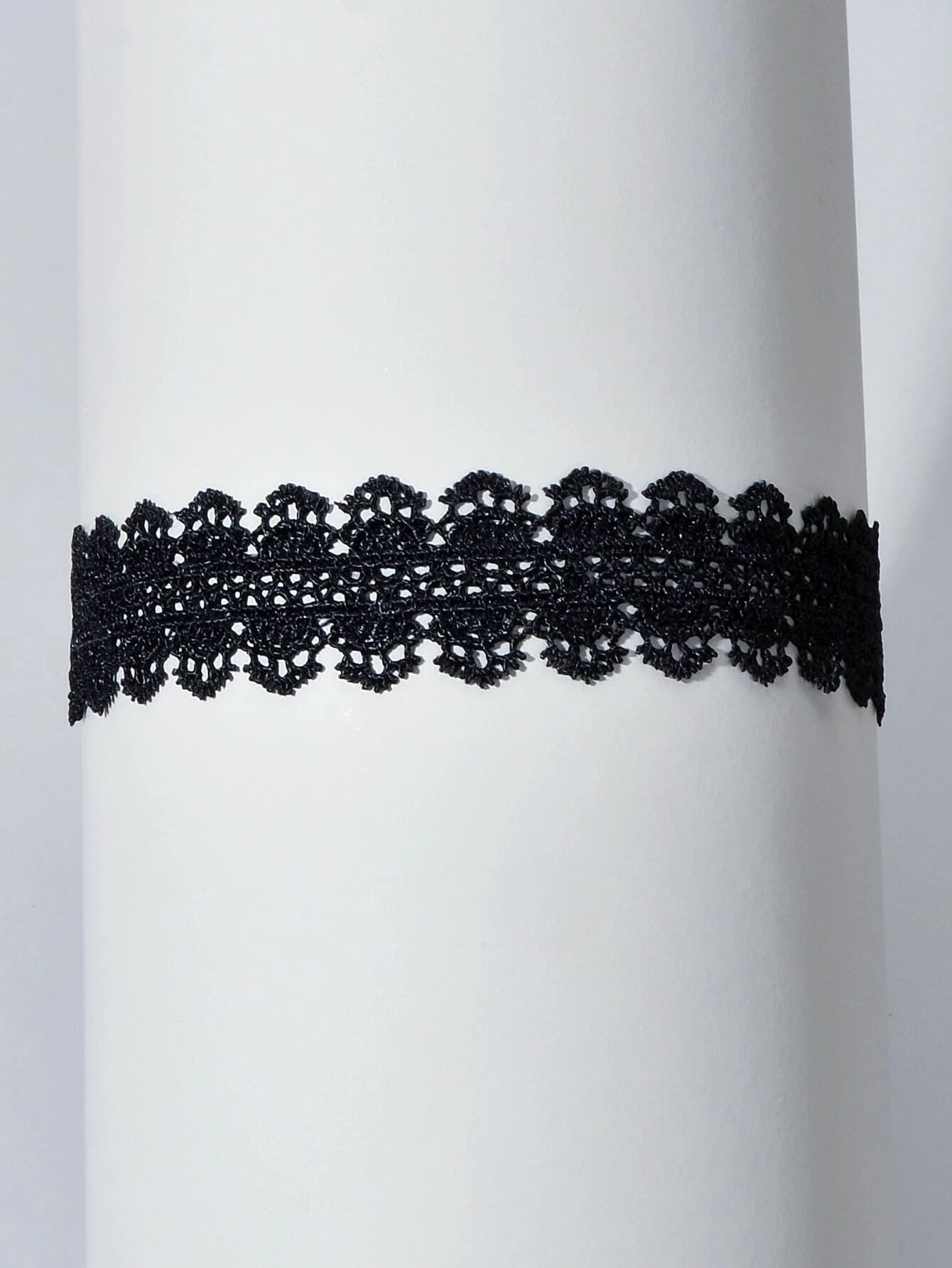 Black Lace Flower Pattern Short Gothic 90s Tattoo Choker Retro Necklace Collar