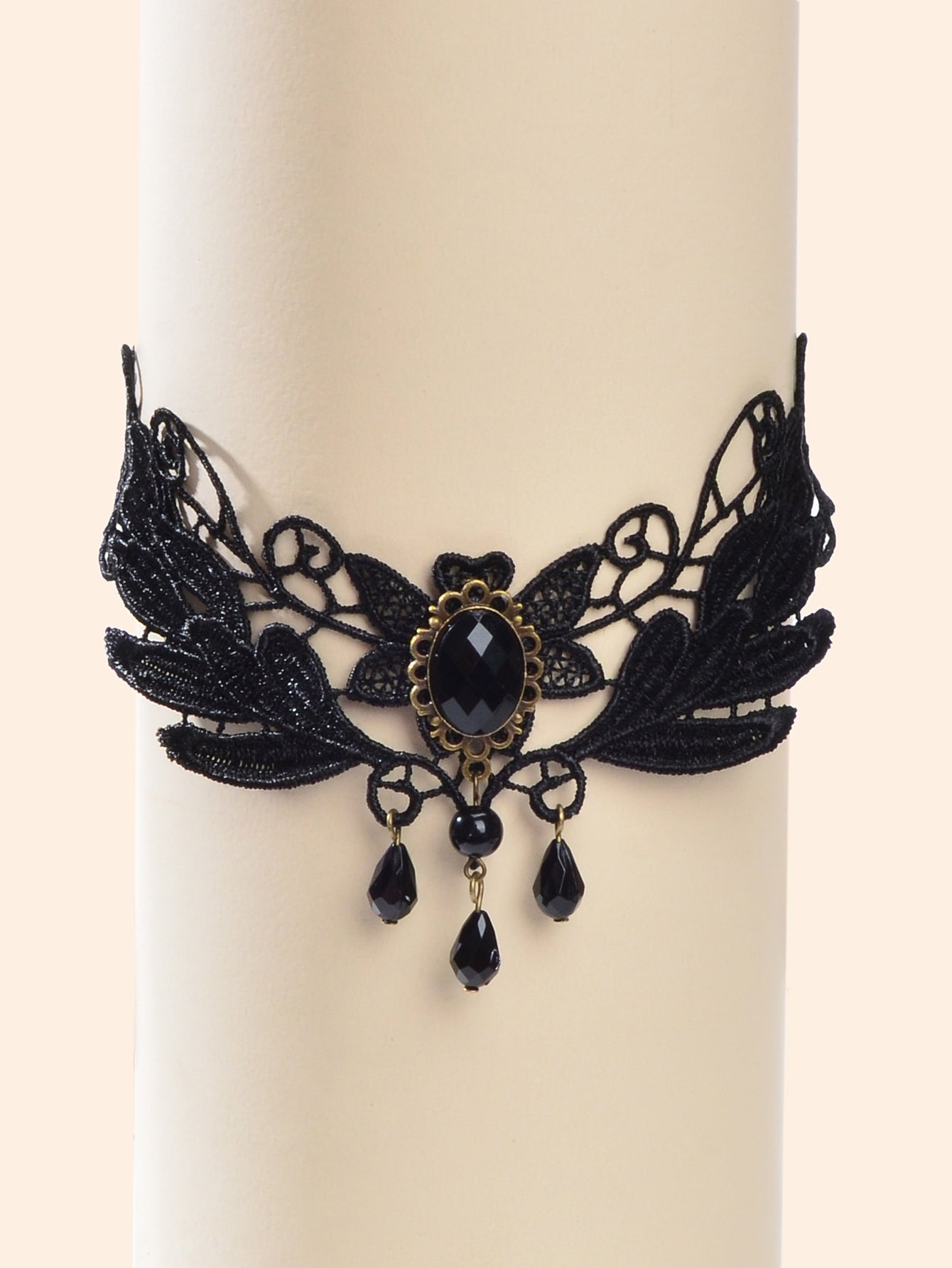 Black Hollow Collar Gothic Leaf Tattoo Lace Choker Costume Party Vintage Jewelry