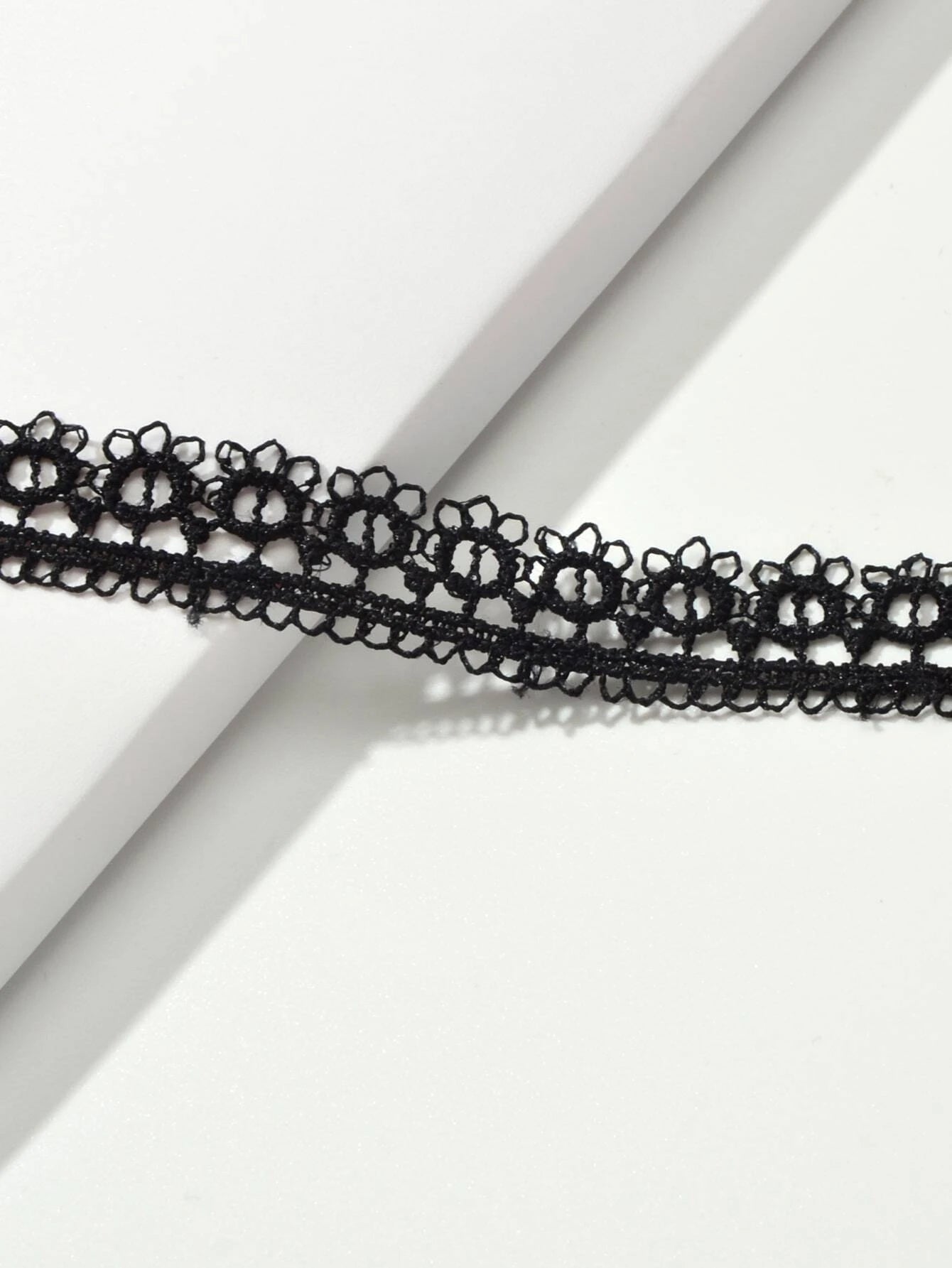 Retro Black Lace Flower Geometric Gothic 90s Tattoo Choker Punk Rock Necklace
