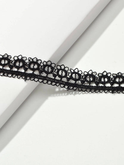 Retro Black Lace Flower Geometric Gothic 90s Tattoo Choker Punk Rock Necklace