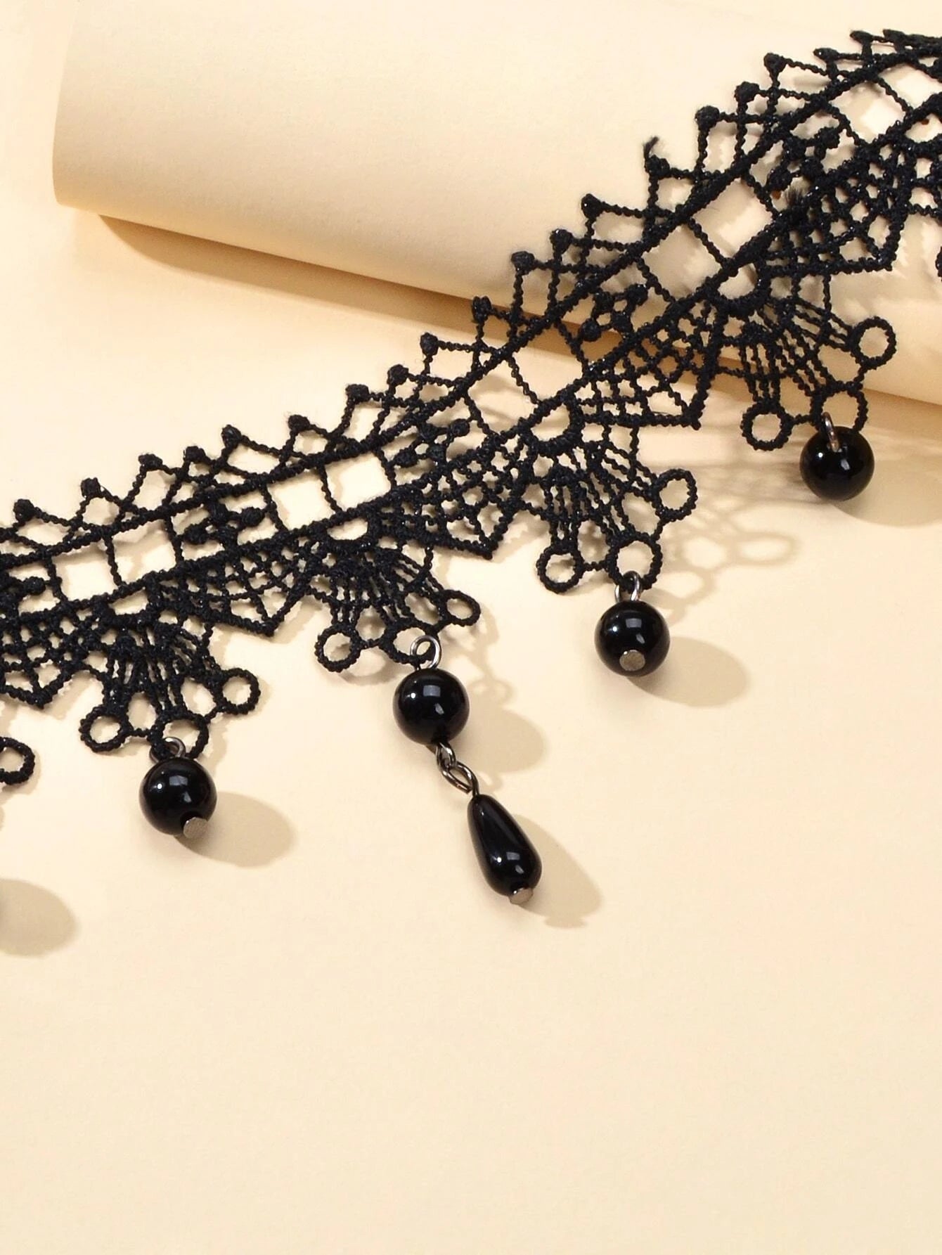 Gothic Black Lace Flower Halloween Water Drop Punk 90s Tattoo Choker Necklace