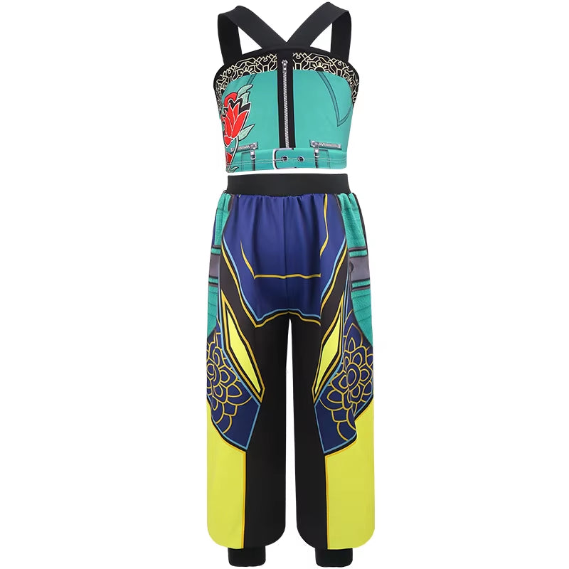 Kpop Demon Hunter Costume Rumi Halloween Cosplay Hot Girls Show Costume Black Shiny Set Halloween Girls Anime Clothing