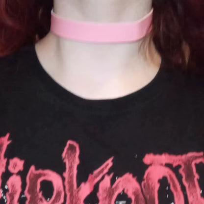 Vintage Sexy Harajuku Black Belt Collar Choker Necklace PU Leather Goth Choker Punk Gothic Necklace for Women Men