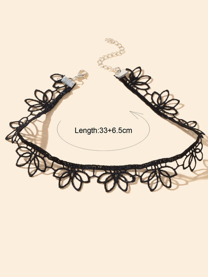 Hollow Flower Lace Choker Necklace Vintage Tattoo Gothic Lolita Clavicle Collar