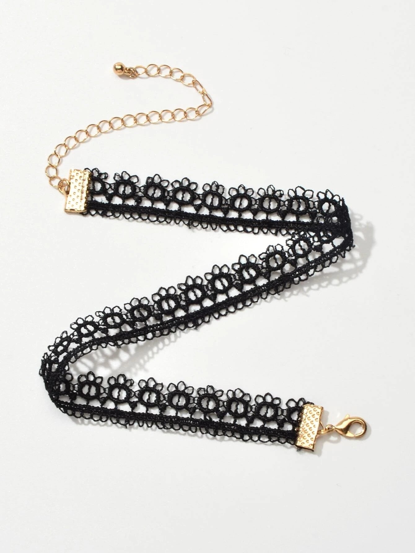 Retro Black Lace Flower Geometric Gothic 90s Tattoo Choker Punk Rock Necklace