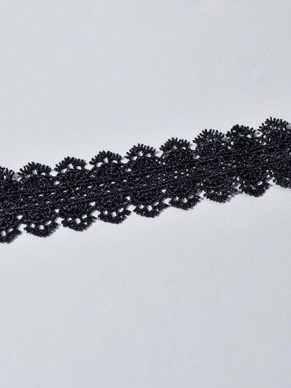 Black Lace Flower Pattern Short Gothic 90s Tattoo Choker Retro Necklace Collar