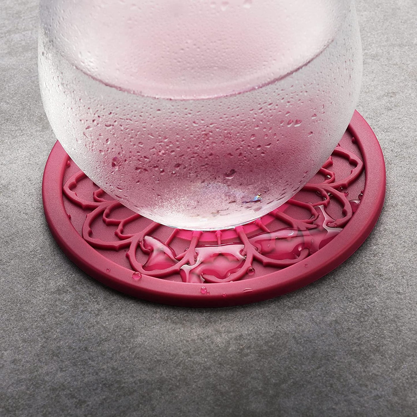 Silicone Coasters for Drinks - 6 Pack 4" Drink Coasters for Aesthetic Room Decor - Goth Accessories for Kitchen Gadgets by  (Purple)