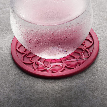 Silicone Coasters for Drinks - 6 Pack 4" Drink Coasters for Aesthetic Room Decor - Goth Accessories for Kitchen Gadgets by  (Purple)