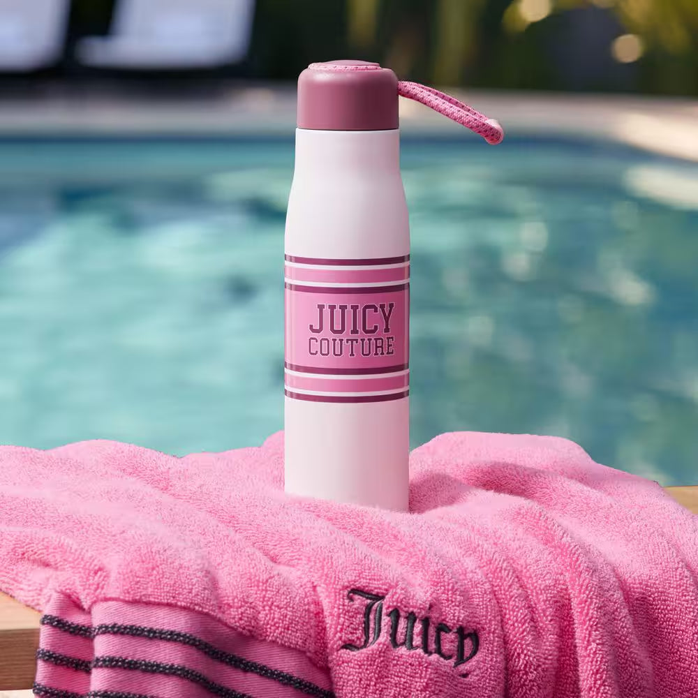 Luxe Loop 17 Oz. Varsity Logo Dogwood Pink Stainless Steel Tumbler with Woven Loop Handle