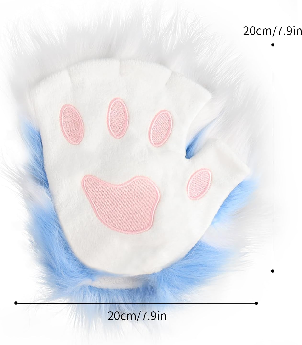 JUNBOON Faux Fur Cat Ears and Wolf Fox Tail Set Adult Kids Claw Glove Kit for Halloween Anime Cosplay Party