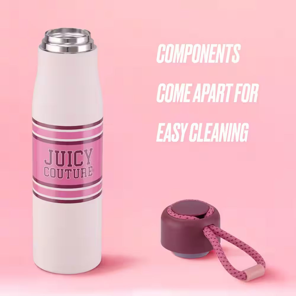 Luxe Loop 17 Oz. Varsity Logo Dogwood Pink Stainless Steel Tumbler with Woven Loop Handle