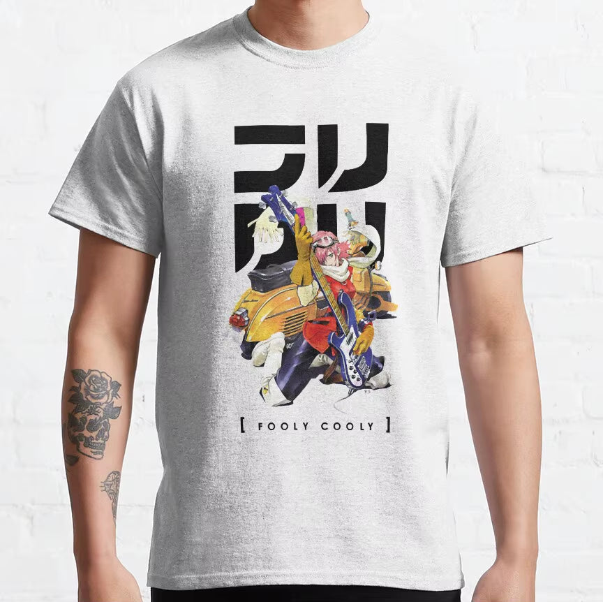 Flcl the Pillows Live Men'S T Shirt Japanese Anime Clothing Fooly Cooly Short Sleeve O Neck T-Shirt Cotton plus Size Clothing