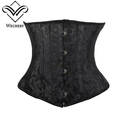 Underbust White Black Corset Woman Belt plus Size Top Short Steel Boned Girdles Slimming Waist Shapers Gothic Clothing Bodice