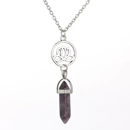 Natural Stone Reiki Chakra Protection Pendant Necklace Wicca Witchy Witch Pagan Esoteric Divination Gothic Women Jewelry Gift