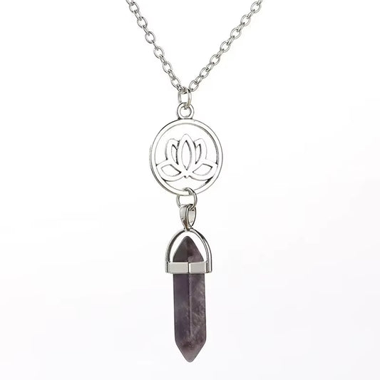 Natural Stone Reiki Chakra Protection Pendant Necklace Wicca Witchy Witch Pagan Esoteric Divination Gothic Women Jewelry Gift