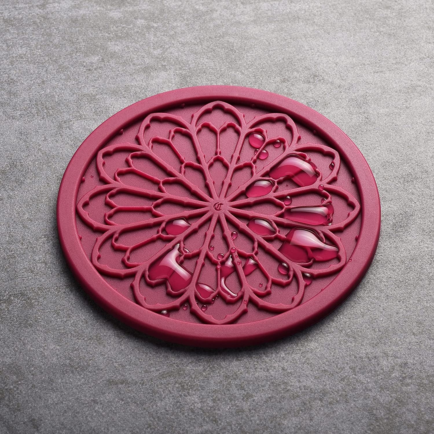 Silicone Coasters for Drinks - 6 Pack 4" Drink Coasters for Aesthetic Room Decor - Goth Accessories for Kitchen Gadgets by  (Purple)