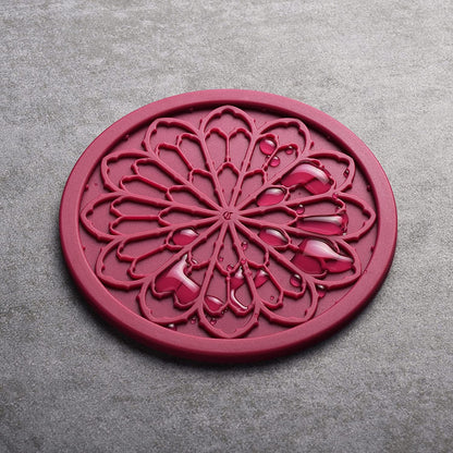 Silicone Coasters for Drinks - 6 Pack 4" Drink Coasters for Aesthetic Room Decor - Goth Accessories for Kitchen Gadgets by  (Purple)