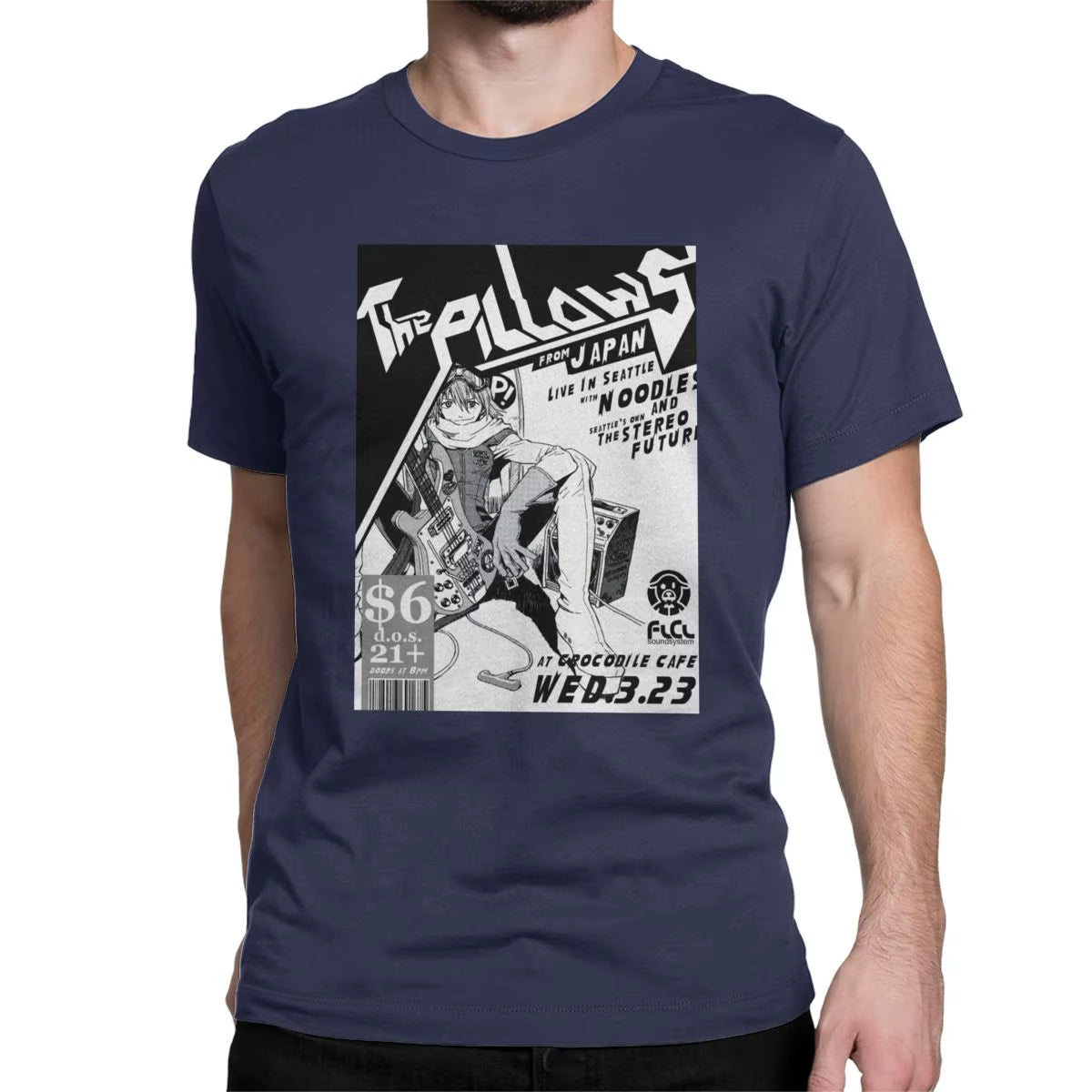 Flcl the Pillows Live Men'S T Shirt Japanese Anime Clothing Fooly Cooly Short Sleeve O Neck T-Shirt Cotton plus Size Clothing