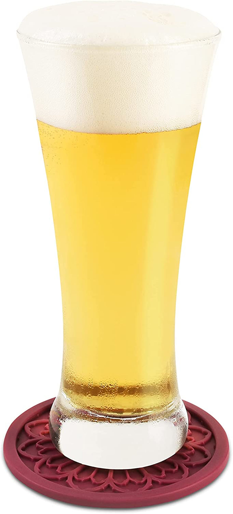 Silicone Coasters for Drinks - 6 Pack 4" Drink Coasters for Aesthetic Room Decor - Goth Accessories for Kitchen Gadgets by  (Purple)