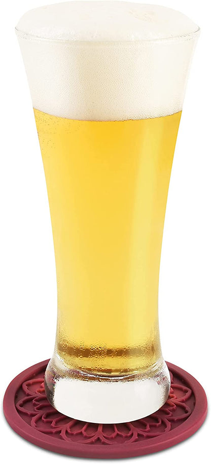 Silicone Coasters for Drinks - 6 Pack 4" Drink Coasters for Aesthetic Room Decor - Goth Accessories for Kitchen Gadgets by  (Purple)