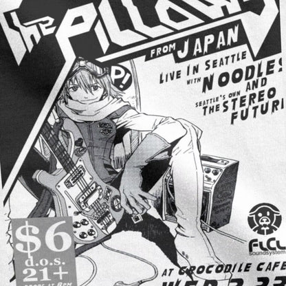 Flcl the Pillows Live Men'S T Shirt Japanese Anime Clothing Fooly Cooly Short Sleeve O Neck T-Shirt Cotton plus Size Clothing