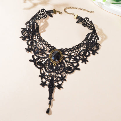 Vintage Gothic Black Hollow Lace Choker Tattoo Collar Necklace Cosplay Jewellery