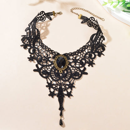 Vintage Gothic Black Hollow Lace Choker Tattoo Collar Necklace Cosplay Jewellery