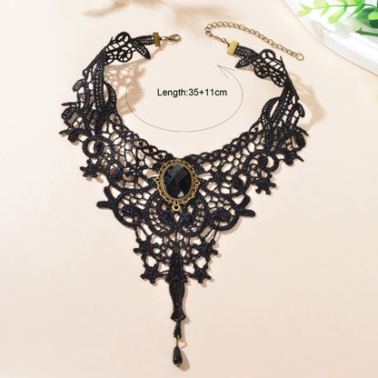 Vintage Gothic Black Hollow Lace Choker Tattoo Collar Necklace Cosplay Jewellery