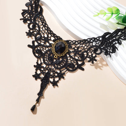 Vintage Gothic Black Hollow Lace Choker Tattoo Collar Necklace Cosplay Jewellery