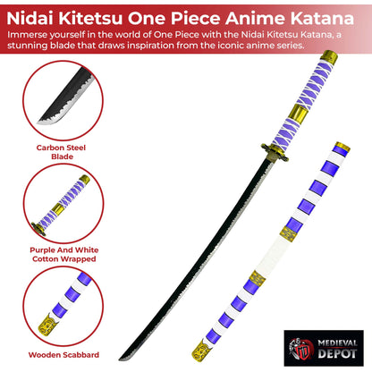 Nidai Kitetsu One Piece Anime Katana